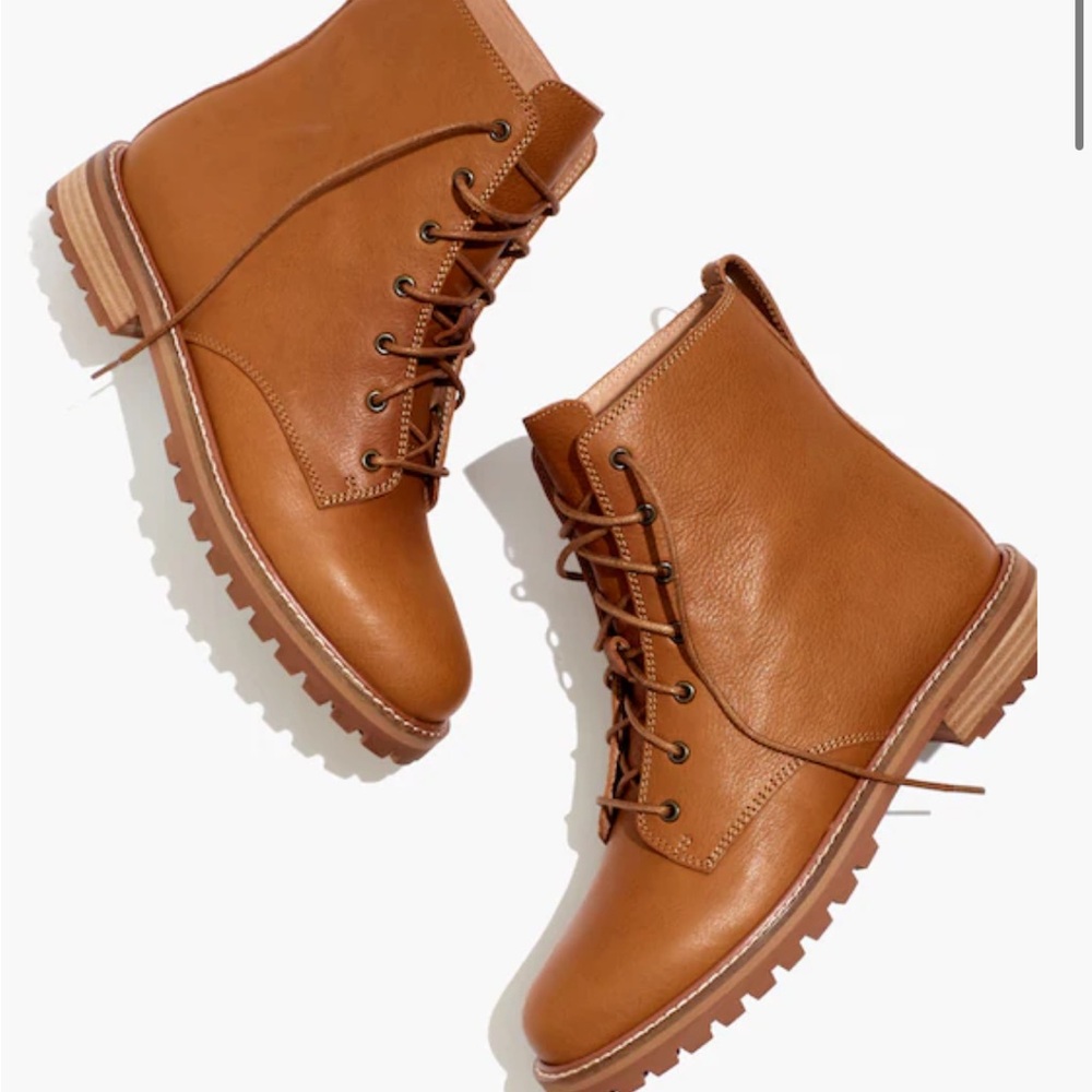 Madewell Clair Lace-Up Boots English Saddle